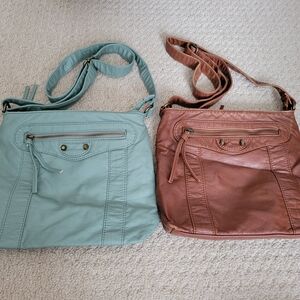 2 For $15 Crossbody Bags - Blue and Brown